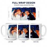 Sheltie Ceramic Coffee Mug 15 oz Decorative Large C Handle Mug Cup for Tea, Cocoa Hot Chocolate