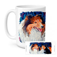 Sheltie Ceramic Coffee Mug 15 oz Decorative Large C Handle Mug Cup for Tea, Cocoa Hot Chocolate