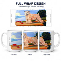 Wheaten Terrier Soft Coated Ceramic Coffee Mug 15 oz Decorative Large C Handle Mug Cup for Tea, Cocoa Hot Chocolate