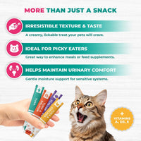 Lickable Cat Treats Squeeze Tubes 20 Sticks Tuna Urinary Care Multivitamin