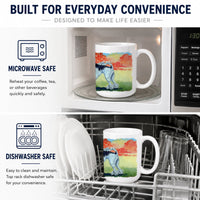 Lowchen Ceramic Coffee Mug 15 oz Decorative Large C Handle Mug Cup for Tea, Cocoa Hot Chocolate