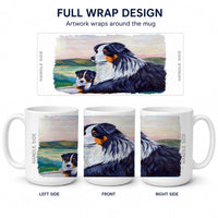 Australian Shepherd Ceramic Coffee Mug 15 oz Decorative Large C Handle Mug Cup for Tea, Cocoa Hot Chocolate