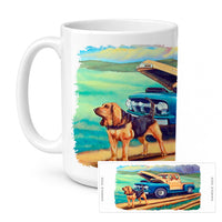Bloodhound Ceramic Coffee Mug 15 oz Decorative Large C Handle Mug Cup for Tea, Cocoa Hot Chocolate