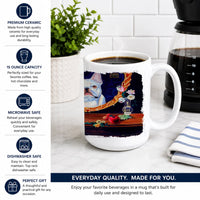 French Bulldog Ceramic Coffee Mug 15 oz Decorative Large C Handle Mug Cup for Tea, Cocoa Hot Chocolate
