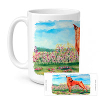 Min Pin Ceramic Coffee Mug 15 oz Decorative Large C Handle Mug Cup for Tea, Cocoa Hot Chocolate