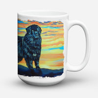 Newfoundland Ceramic Coffee Mug 15 oz Decorative Large C Handle Mug Cup for Tea, Cocoa Hot Chocolate