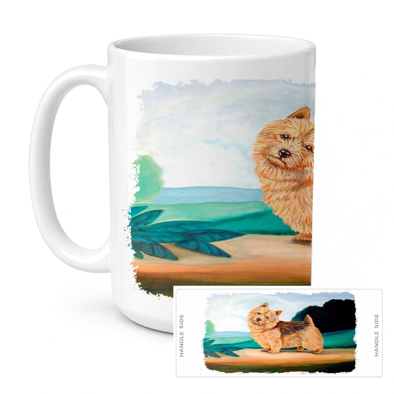 Norwich Terrier Ceramic Coffee Mug 15 oz Decorative Large C Handle Mug Cup for Tea, Cocoa Hot Chocolate