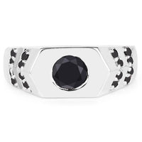 1.53 Carat Genuine Black Diamond .925 Sterling Silver Ring