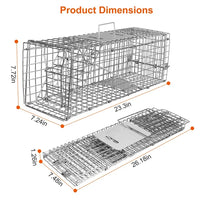 Humane Cat Trap Cage Catch Release Live Animal Rodent Cage Collapsible Galvanized Wire For Small Raccoons Beavers Ground