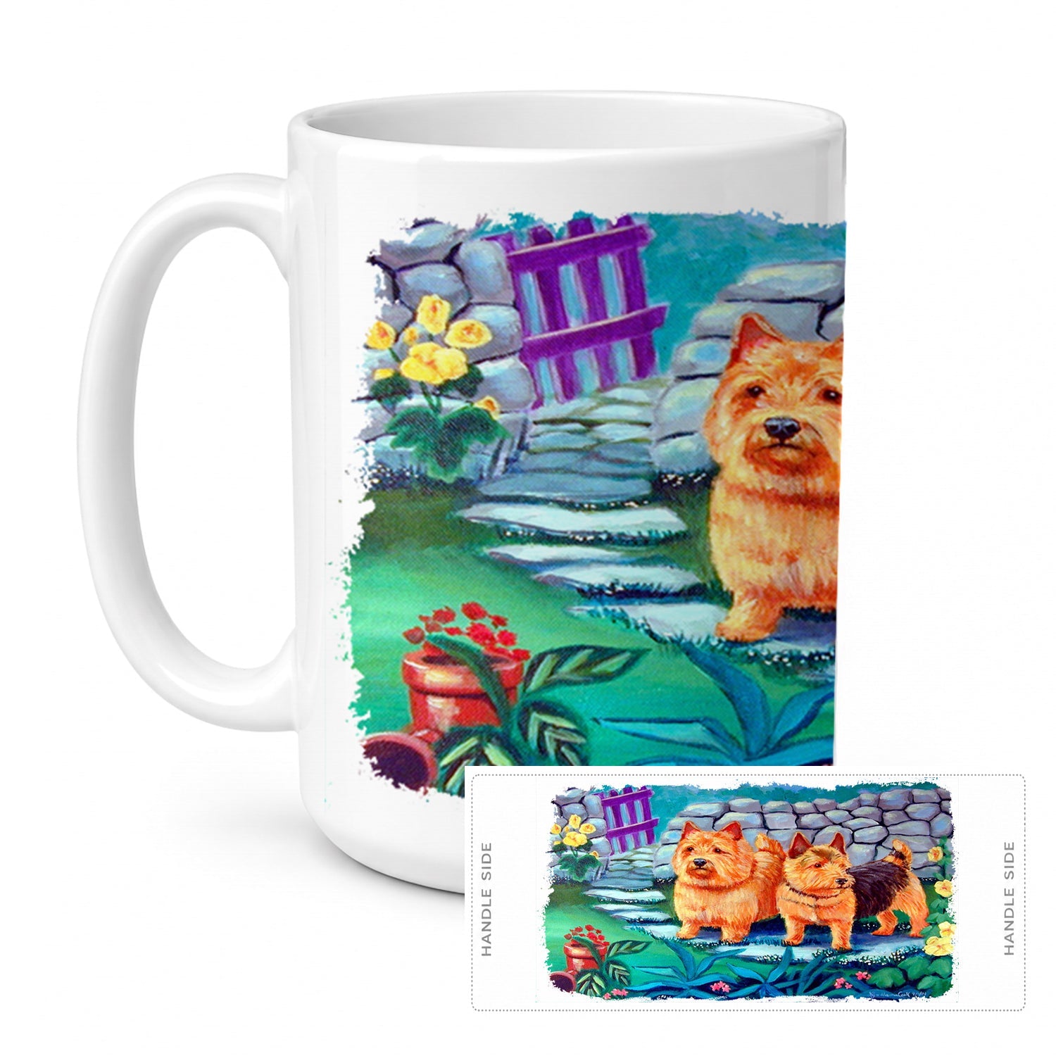Norwich Terrier Ceramic Coffee Mug 15 oz Decorative Large C Handle Mug Cup for Tea, Cocoa Hot Chocolate