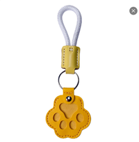 Pet Fur Memory Charm Leather Keychain Keepsake For Dog Cat Hair Paw-Shaped Design Memorial Sympathy Gift For Grieving Ow
