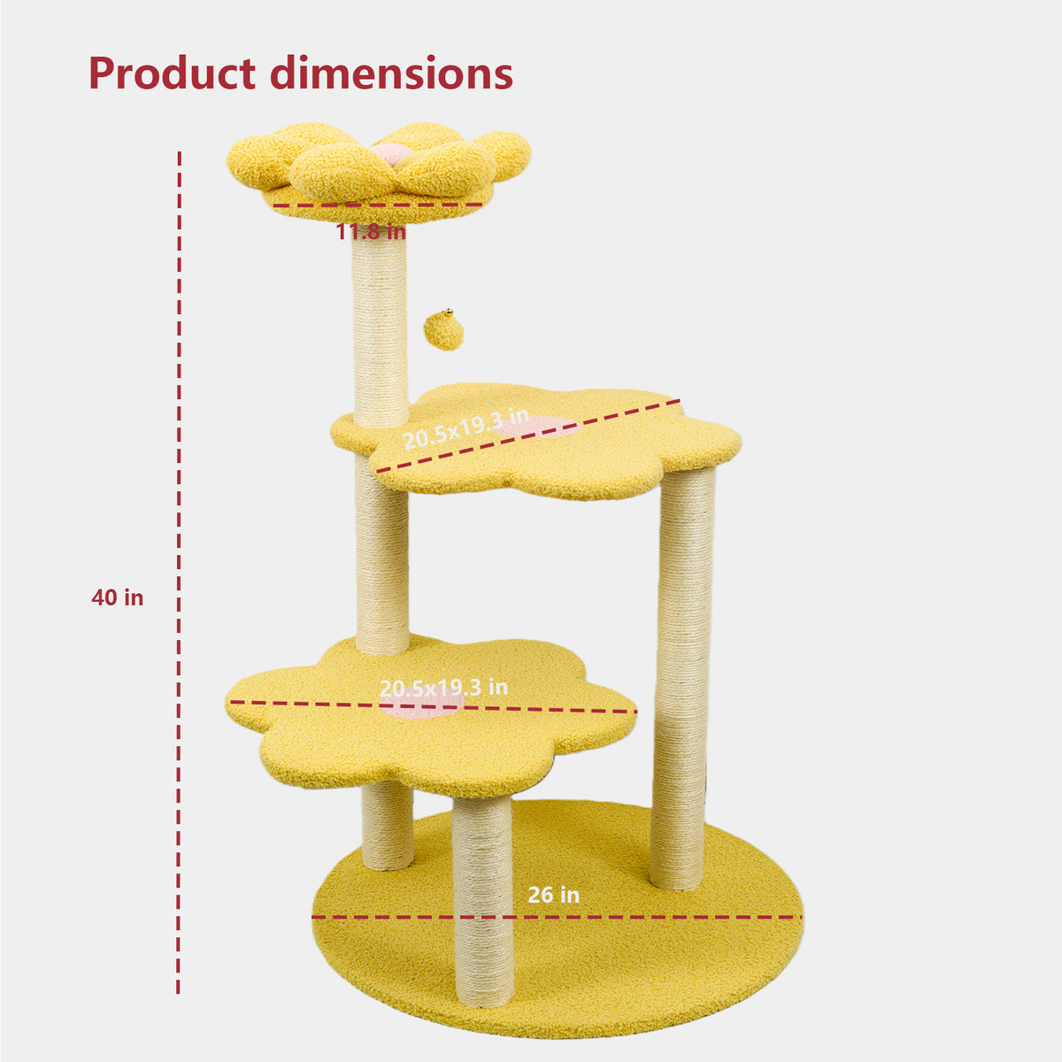 Cat Tree with Removable Cozy Perch & Scratching Posts Hanging & Toy Multi-Level Cat Furniture for Kittens/Cats to Climb,
