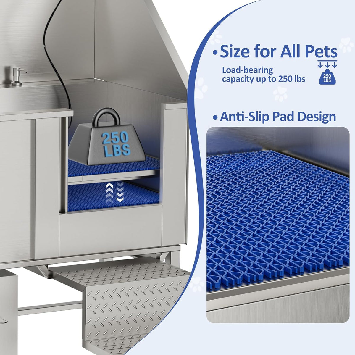 50inStainless Steel Dog Washing Station
