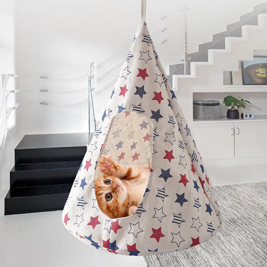 Pet Hammock With Printing Hanging for Kitten, Cat, Puppy and Dog - BIG FRENCHIES