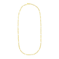 14k Yellow Gold Paperclip Chain and Pearl Necklace