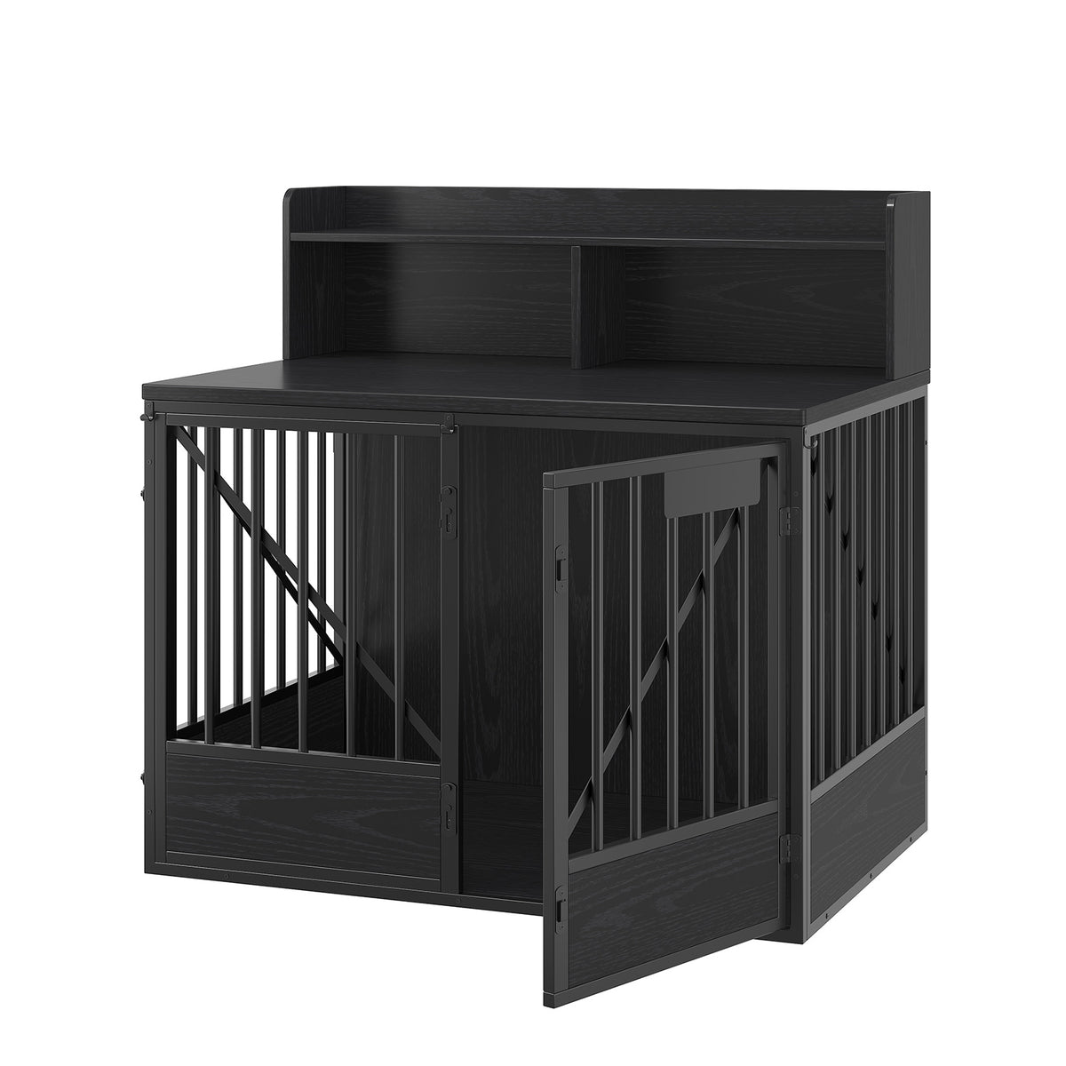 Dog Crate Large Capacity Multifunctional Spacious Top Pet Kennel With 2 Open Storage Compartment