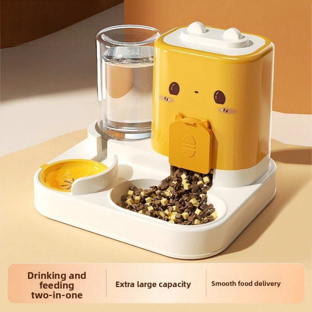 2 In 1 Automatic Pet Feeder And Water Dispenser, Large Capacity 2300ML Feeder & 1000ML Water Bowl, Gravity Refill Anti S