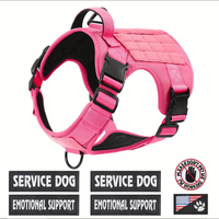 Hiphoppet US Local Tactical Service Dog Harness Vest Adjustable Reflective No Pulling Large Dog Harness With Metal Buckl
