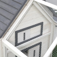 Chicken Coop Wooden Chicken House Rabbit Hutch Poultry Cage Hen Pen With Nesting Box, Ramp, Run