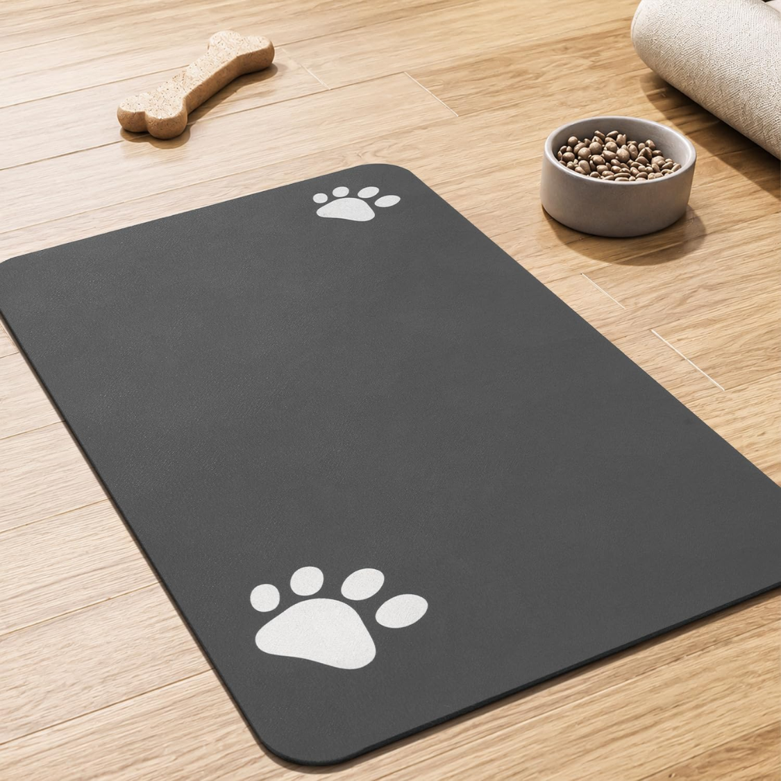Pet Feeding Mat-Absorbent Dog Mat For Food And Water Bowl No Stains Easy Clean Dog Food Mat-Quick Dry Water Dispenser Pu