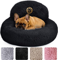 Medium Calming Dog Bed 30in Donut Plush Washable Bed Up to 45lbs