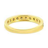 IGI Certified 1/2 Cttw Diamond 10K Yellow Gold Prong Set Beaded Milgrain Band Style Ring (J-K Color, I2-I3 Clarity) - Size 7