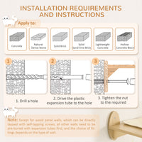 8PCs Cat Wall Shelves Pet Wall-mounted Climbing Shelf Set with Cushion Condo Scratching Posts Hammock Oak