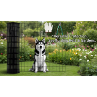 48 INCHx33 FT Black Vinyl-coated Metal Mesh, 16 Gauge 0.67 Inch Black PVC Metal Mesh, Black Welded Wire Mesh Support, Po