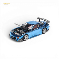 Pop Race Mazda RX-7 Re-Amemiya Blue Chrome 1:64