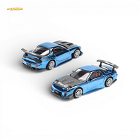 Pop Race Mazda RX-7 Re-Amemiya Blue Chrome 1:64