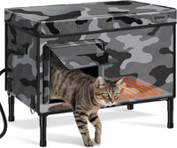 Heated Outdoor Cat House Waterproof Insulated Shelter Medium XL