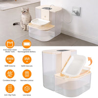 Smart Automatic Pet Water Dispenser, Automatic Pet Water Dispenser With Dual Tank,Dual Tank Filtration 4.5L Cordless Wat