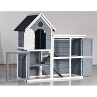 Large Outdoor Chicken Coop Cage Weatherproof 2-Story Chicken Coop Rabbit Hutch, Wooden Indoor Outdoor Pet House With No-