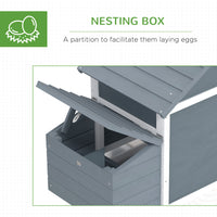 59" Small Wooden Chicken Coop Hen House Poultry Cage for Outdoor Backyard with 2 Doors, Nesting Box and Removable Tray, 