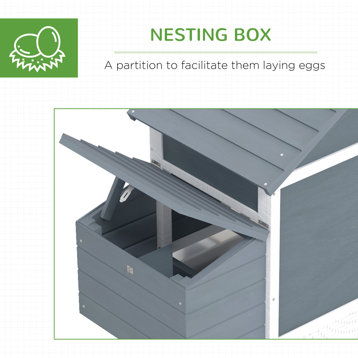 59" Small Wooden Chicken Coop Hen House Poultry Cage for Outdoor Backyard with 2 Doors, Nesting Box and Removable Tray, 