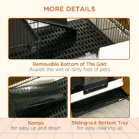 2-tier Compact Platform Rolling Small Animal Rabbit Cage for Hamsters, Chinchillas & Gerbils with a Large Living Space