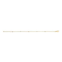 14K Yellow Gold Alternating Red Ruby and White Diamond Bezel Station Chain Bracelet (I-J Color, SI2-I1 Clarity) - 7.5" Inches