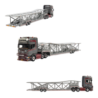 Flame Scania Car Carrier Transport Truck Grey Red 1:64 - Limited to 299 Pcs