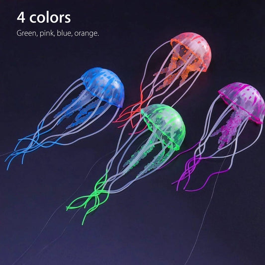 4Pcs Jellyfish Aquarium Decorations, Glowing Effect Fish Tank Ornament - BIG FRENCHIES