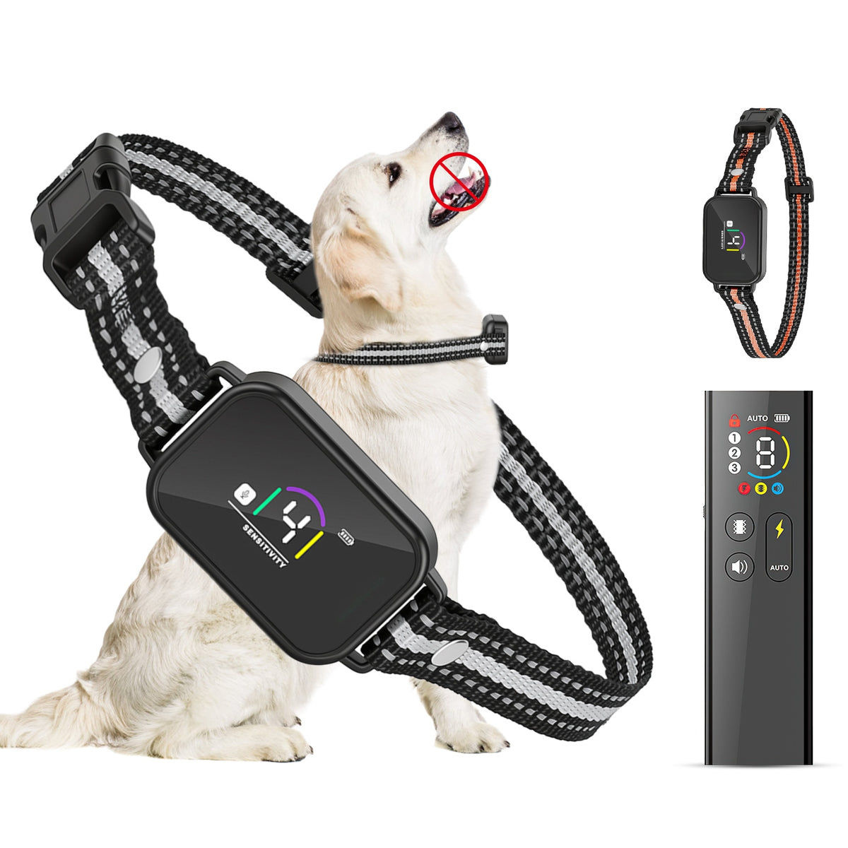 1Pc 2 In 1 Dog Shock And Bark Collar Dog Training Collar With Remote Rechargeable IP68 Waterproof With 3 Channels For Me