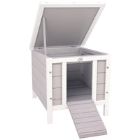 Small Wooden Rabbit Hutch Bunny Cage Guinea Pig Cage Duck House Dog House With Openable & Waterproof Roof, For Rabbits, 