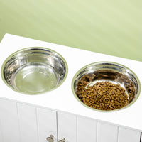 Large Elevated Dog Bowls with Storage Cabinet Containing Large 44L Capacity, Raised Dog Bowl Stand Pet Food Bowl Pet Fee
