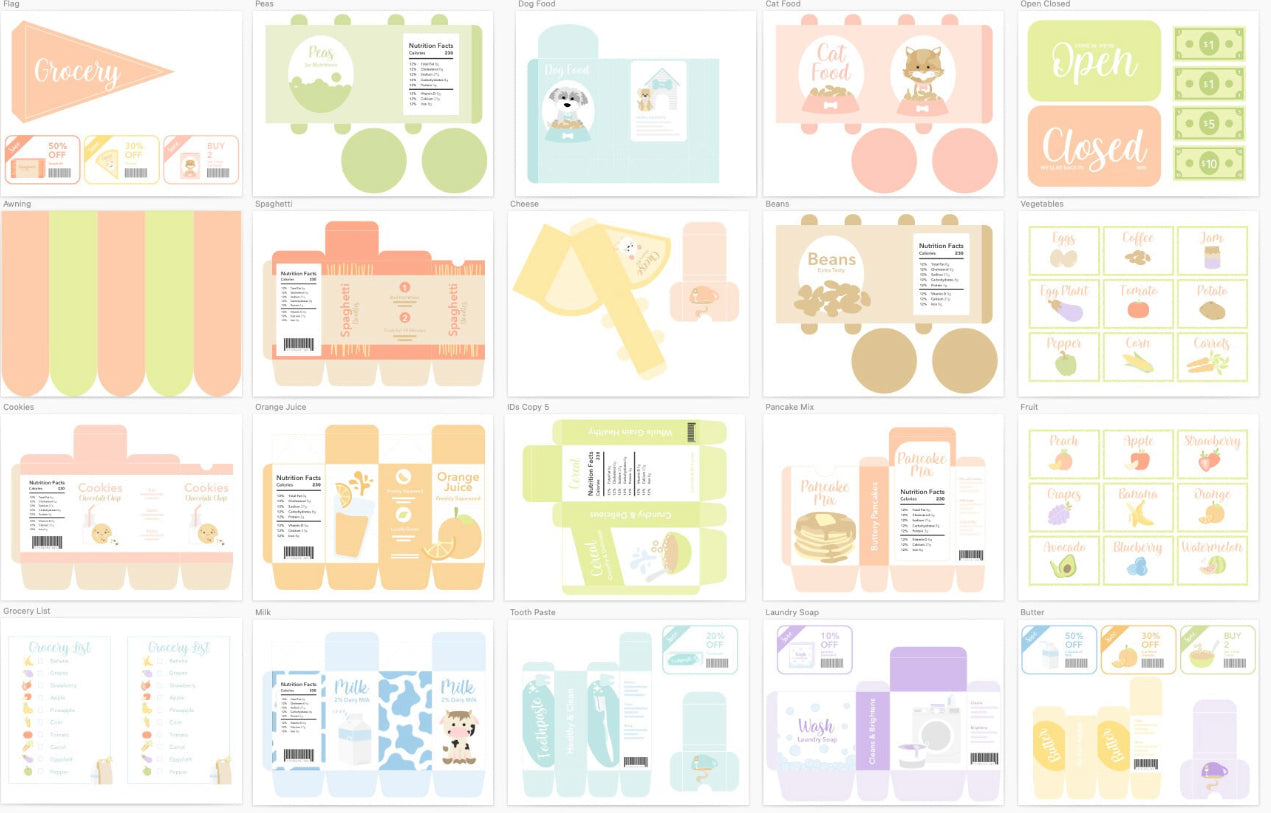 Grocery Store Play Food Printable Dramatic Play