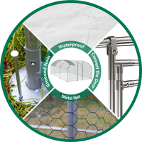 Large Chicken Coop Metal Chicken Track With Waterproof And UV Cover, Dome Shape Walk-In Fence Chicken Coop For Outdoor A