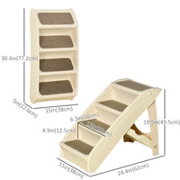 4-Level Portable Dog Stairs, Foldable Dog Steps for Small Dogs, Lightweight Cat Steps, with Nonslip Soft Mats, for High 