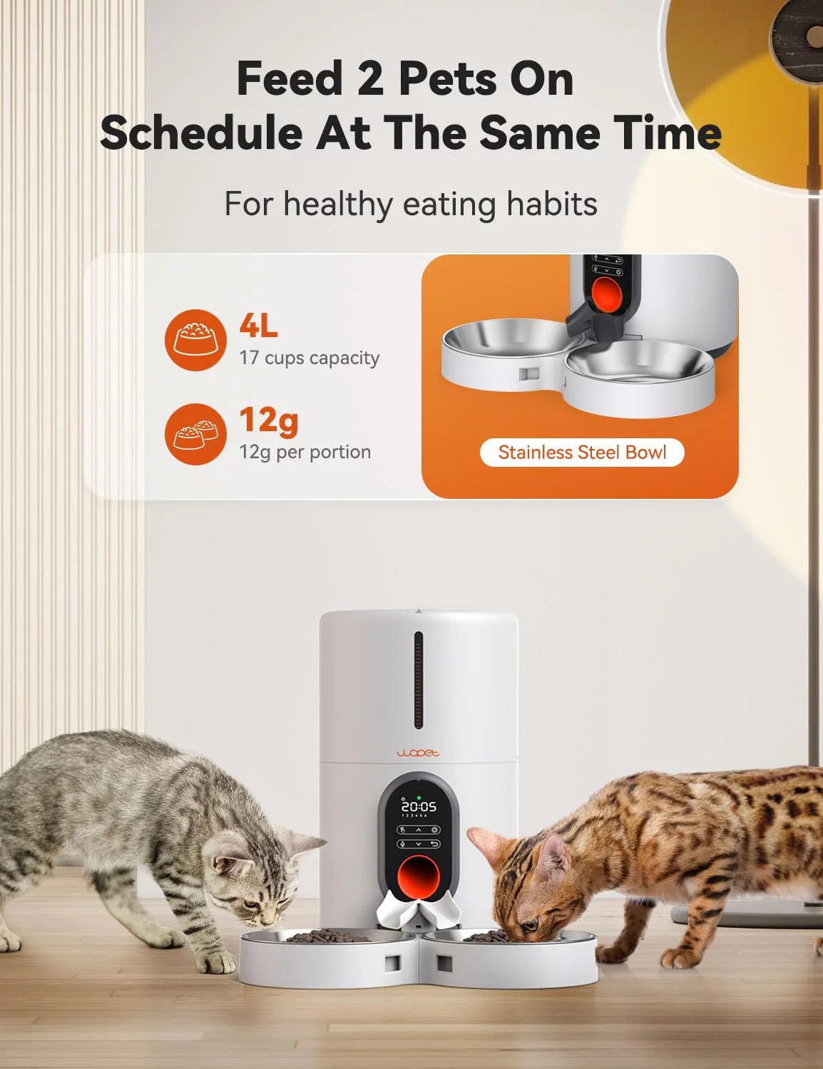 Automatic Cat Feeders for 2 Cats and Dogs - BIG FRENCHIES