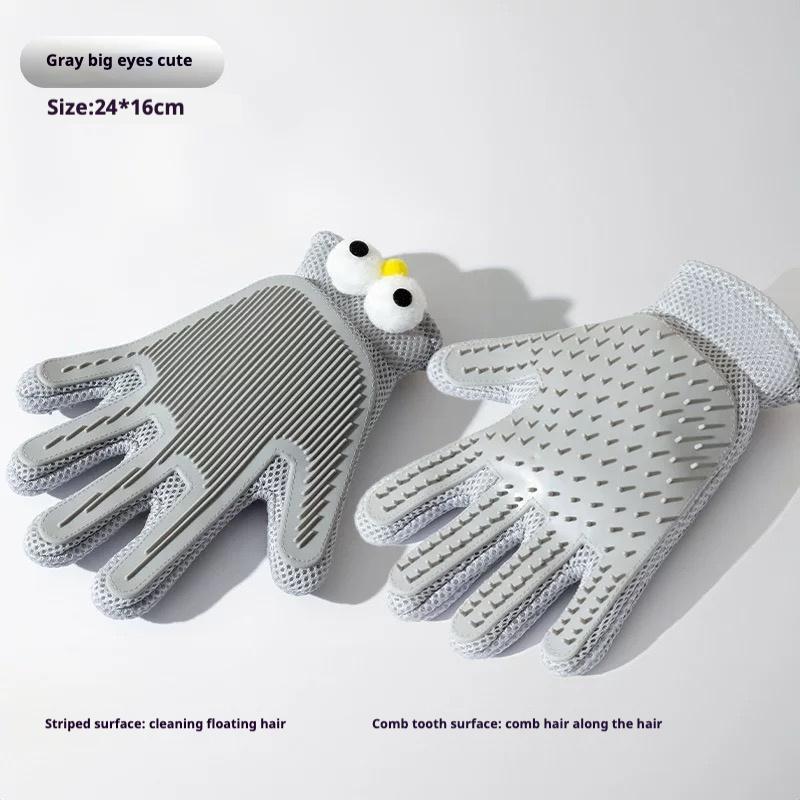2-in-1 Pet Grooming Gloves & Brushes For Cats And Dogs High-Efficiency Hair Removal & Massage GlovesDouble-Sided Hair Re