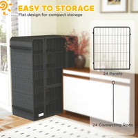 Dog Playpen for Indoor Outdoor, 24 Panels 39" H Puppy Playpen with Lockable Door, DIY Shape Pet Exercise Fence, Gray