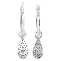 0.28 Carat Genuine White Diamond .925 Sterling Silver Earrings