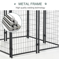 Outdoor Dog Kennel with Roof, 8 x 4 x 6 Heavy Duty Welded Wire Dog Playpen Enclosure with Escape-proof Lock, UV-Resistan